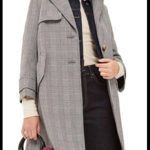 New Topshop POW Bonded Coat Plaid Small